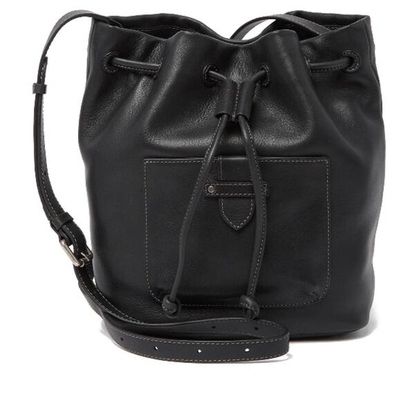 Frye Handbags - Frye Women's Olivia Bucket Shoulder Bag Black Genuine Leather Tote Adjustable